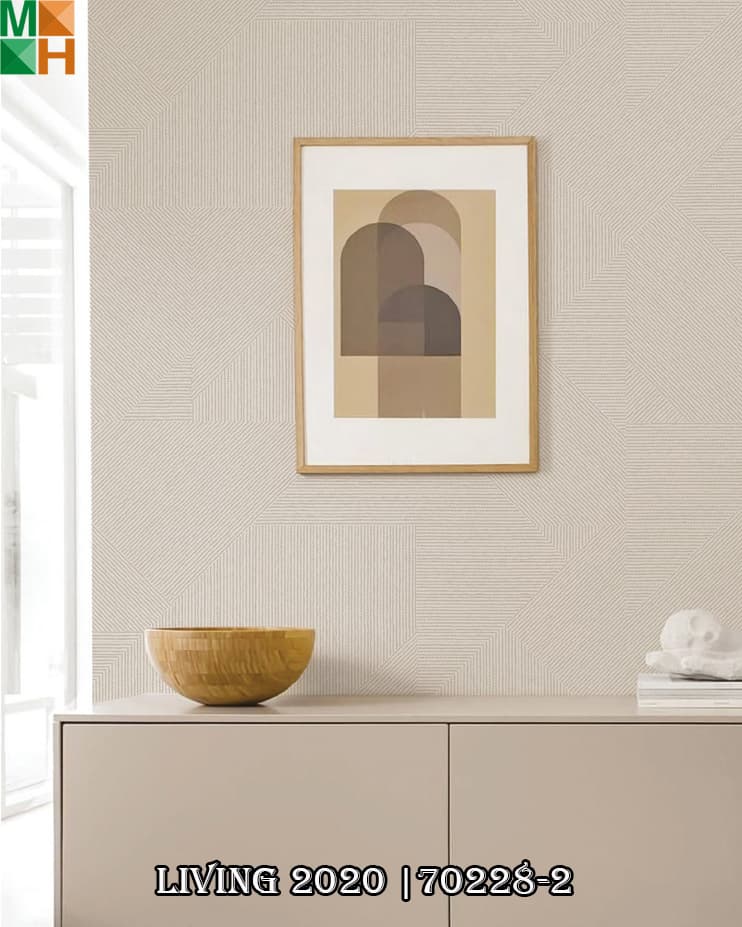  Giấy dán tường đơn sắc Hàn Quốc vân chéo 70228 tông màu trắng, xám, be